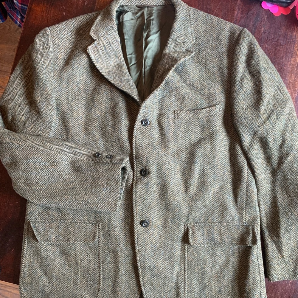 Green Harris tweed jacket